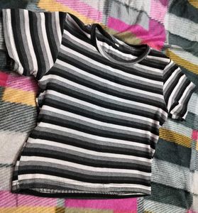 Striped Cropped T-Shirt