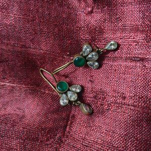 Emerald & Crystal Drop Earrings