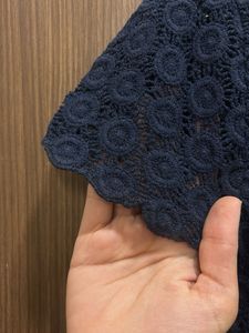Navy Blue Lace Top
