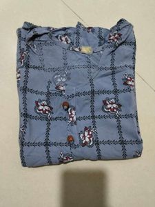 Elegant Grey Checkered Kurta
