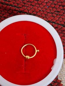 Dainty Gold Nose Hoop with Diamond Accent