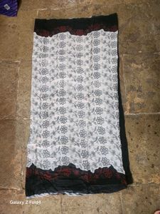 Black &amp; white floral Dupatta
