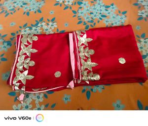 Beautiful Rose colour pure silkSaree with Gold Emb
