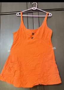 Rust Orange Tie-Strap Cami dress