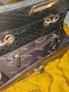 Chic Black Clutch with Gold Hardware