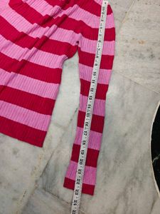 Pink &amp; Red Striped Long Sleeve Top