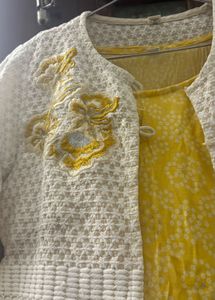 Embroidered Kurta Set with jacket