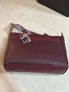 Stylish Maroon Textured Tote Bag