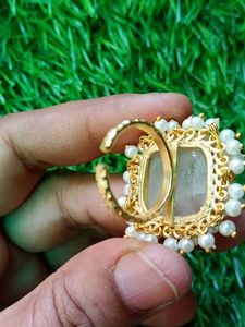 Brass and Pearl Finger Ring
