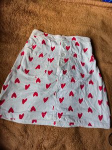 Heart Print Mini Skirt