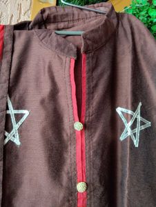 Brown Kurta with Star Embellishments