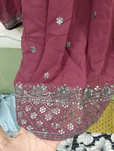 Maroon Embroidered Kurta Set with Dupatta