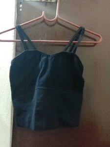 Black Spaghetti Strap Crop Top