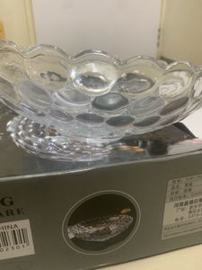 Elegant Glass Fruit Platter Bowl