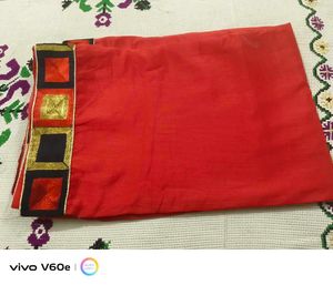 Vibrant Red Embroidered Saree