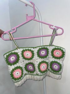 Crochet Floral Crop Top