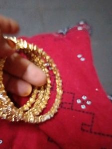 Gold Plated Ad Bangle Set