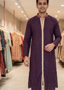 Elegant Purple Printed Kurta