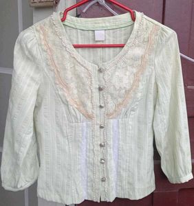 Vintage Lace Detail Blouse