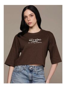 Brown Graphic Print T-Shirt