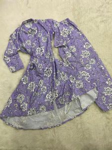 Lilac Lavender Floral Printed 2-Piece Co-Ord / Sui