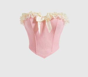 Cute Corset Top with Lace Trim