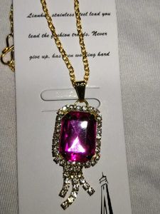 Elegant Pink Gem Necklace