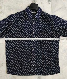 Men's Short Sleeve Printed Transparent Shirt