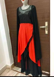 designer black n red Sequined gown