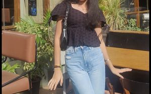 Cute Black Peplum Top