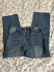 straight length Blue Denim vintage jeans