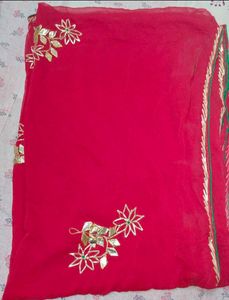 handmade kacha gota patti work saree