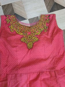 Elegant Coral Ethnic Gown
