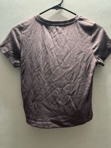 Ribbed Cropped T-Shirt