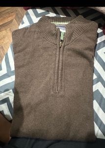 Blackberrys Original Brown Quarter-Zip Knit Sweate