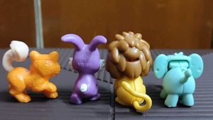 Set of 4 kinder Joy cute animal figurines