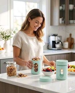 Set of 2 Food &amp; Nut Storage Containers