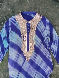 Royal Blue turquoise tie-dye kaftan
