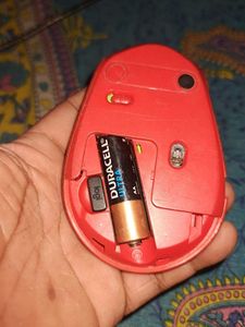 Red Logitech Computer Mouse