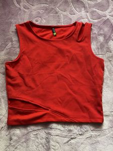 Red Cutout Tank Top