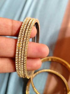 Sparkling Diamond Bangles Set
