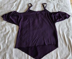 Cold Shoulder Purple Top