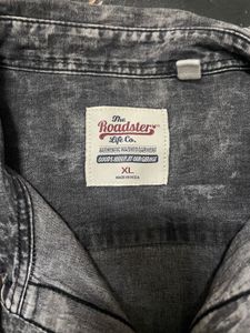 Roadster Grey Washed Denim Shirt