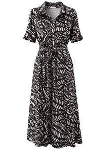 H&M - Chic Leaf Print Midi Dress