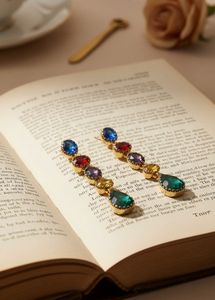 Colorful Gemstone Drop Earrings