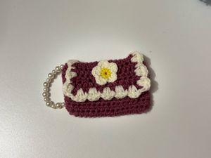 Handmade Crochet Daisy Pouch Bag set