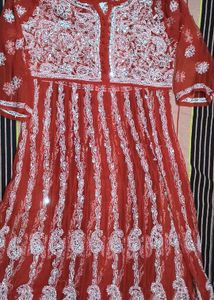 combo of Embellished Royal Blue and Red kurti with