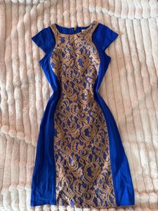 AND Blue Lace Sheath Dress
