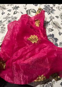Elegant Pink &amp; Gold Dupatta Unused