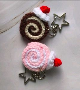 Handmade Crochet Cake Keychain🍥 only one